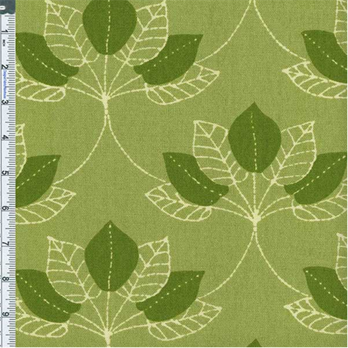 Green Mulberry Leaf Print Home Decor Cotton 55670