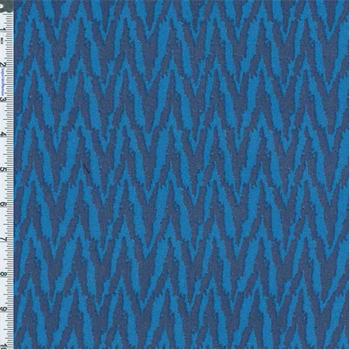 Blue Sorrento Zig Zag Crepe Chiffon 55541