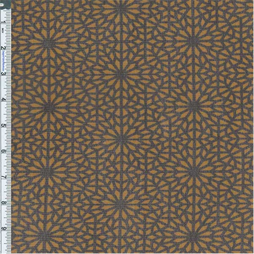 Aged Bronze Stained Glass Print Mesh Jersey Knit 55901