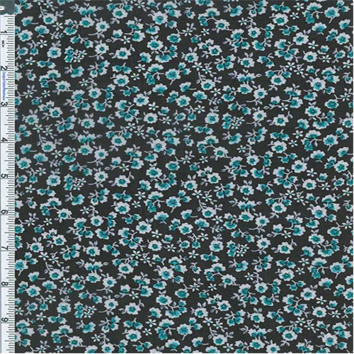 Black/Blue Sweety Floral Print Chiffon 55652