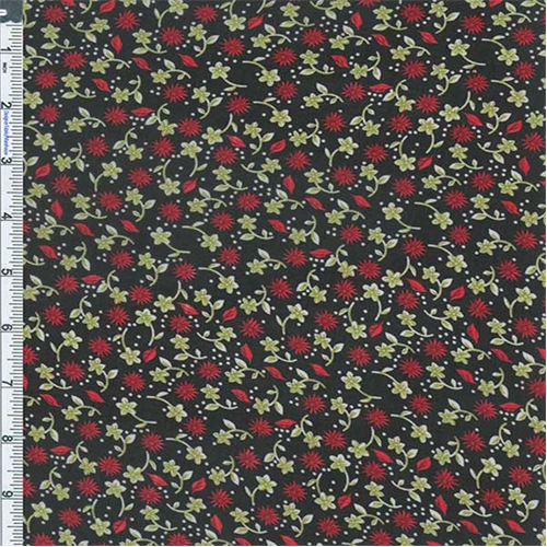 Black/Berry Little Aster Floral Print Chiffon 55645