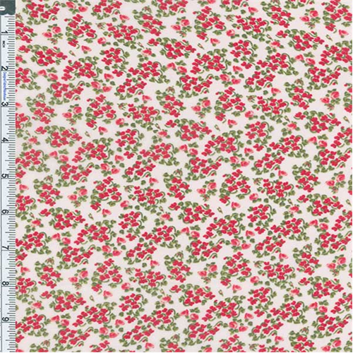 Red/White Floral Crepe Georgette 56355