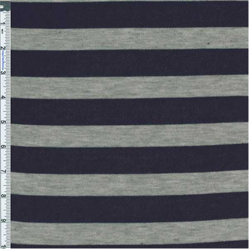 Navy/Grey Stripe Slub Japanese Hatchi Knit 55474