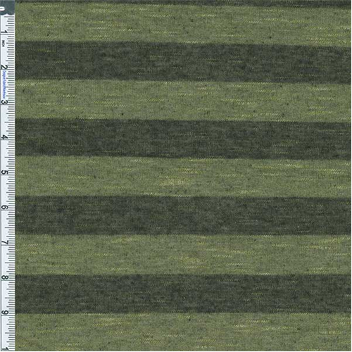 Olive Green/Black Stripe Slub Japanese Hatchi Knit 55497
