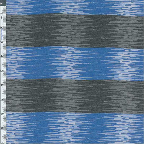 Blue/Charcoal Striped Burnout Jersey Knit 56435