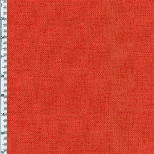 Atomic Orange Red Slub Woven Home Decorating Fabric