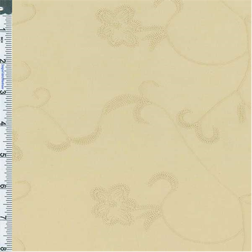 Beige Embroidered Floral Shirting 56588