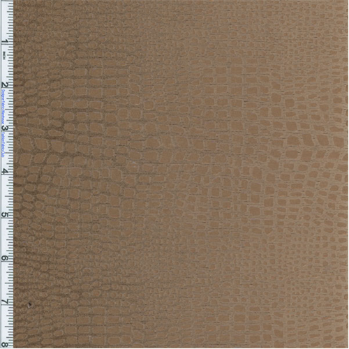 Brown Taupe Boa Reptile Foil Print Knit Velvet Home Decor Fabric DFW50004