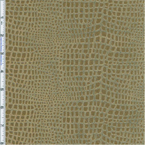 Swamp Green Reptile Foil Print Knit Velveteen Drapery Fabric DFW50008