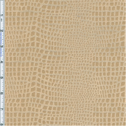 Ginger Root Reptile Foil Print Knit Velveteen Drapery Fabric DFW50009