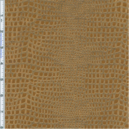 Honey Brown Boa Reptile Foil Print Velvet Home Decorating Fabric DFW50013