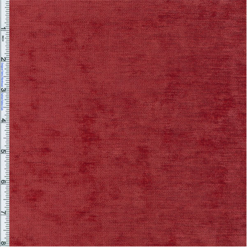 Strawberry Red Designer Palermo Velvet Chenille Home Decorating Fabric DFW50501