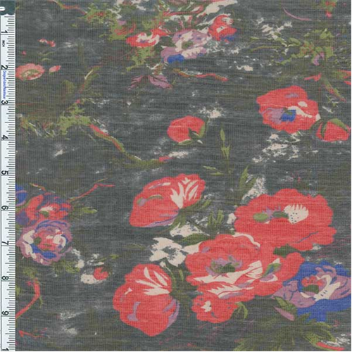 Black Wandering Bouquet Floral Novelty Chiffon 57198