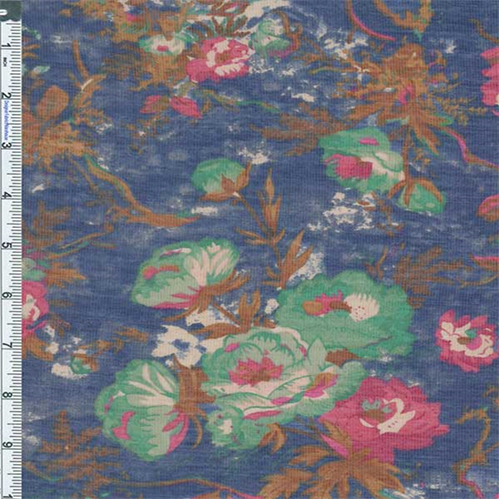 Ink Blue Wandering Bouquet Novelty Chiffon 57205