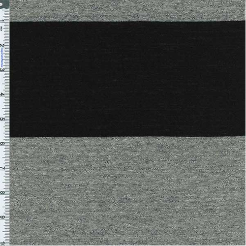 Grey Heather/Black Rugby Striped Jersey Knit 57346