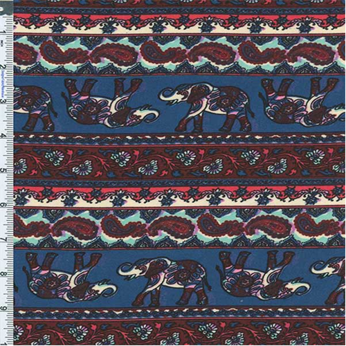 Prussian Blue /Maroon Peached Jersey Knit 57471