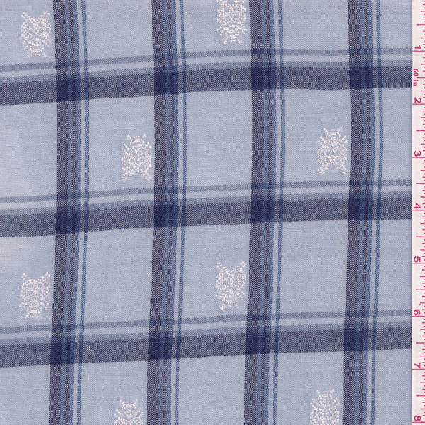 Blue Plaid Chambray 16847