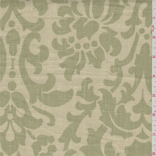 Tan/Celery Baroque Print Linen