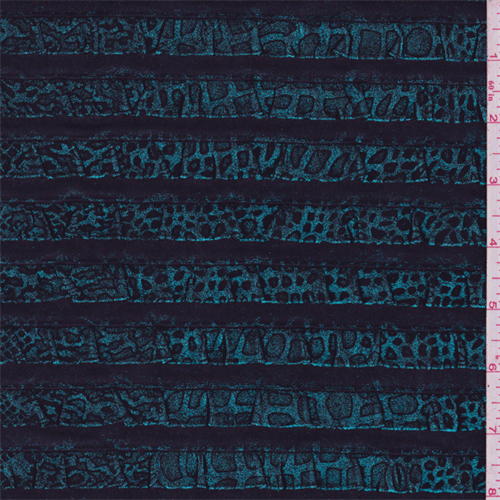 Black/Teal Animal Print Ribbon Mesh 46014 Fashion Fabrics