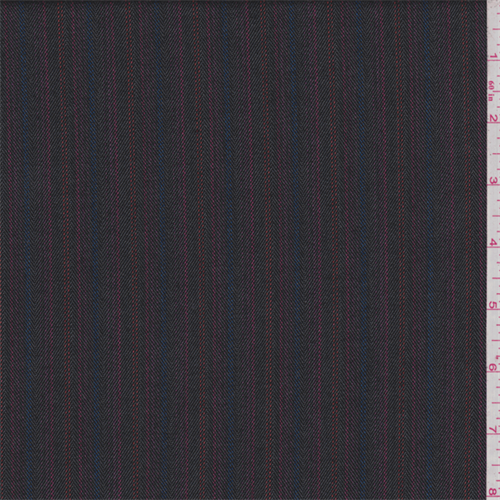Slate Black Multi Stripe Twill Suiting