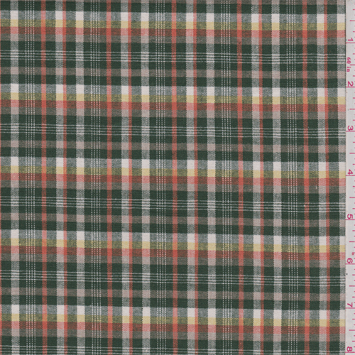 Kelly Green Plaid Cotton Oxford Shirting