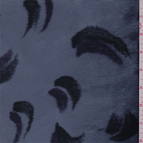 Cadet Blue Print Faux Fur