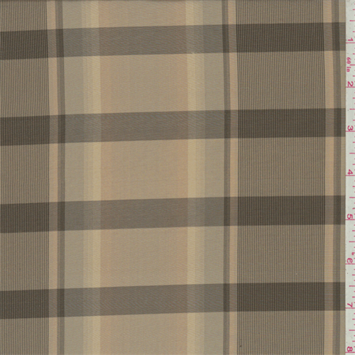 Gold/Brown Plaid Silk Taffeta