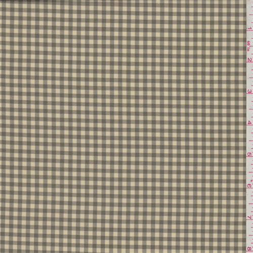 Yellow/Taupe Gingham Check Silk Taffeta