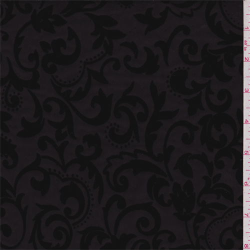 Mocha Brown Scroll Chiffon/Twill
