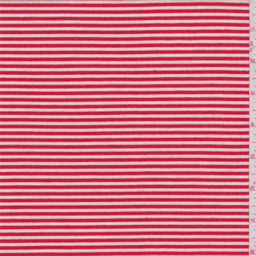 Orange/Ivory Stripe Rayon Jersey Knit