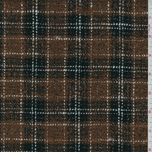 Nutmeg Brown Plaid Boucle Suiting