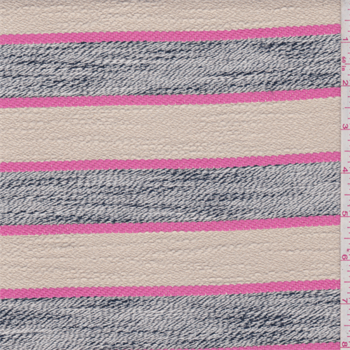 Beige/Black/Pink Stripe Poly/Cotton