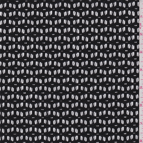 Slate Black Crocheted Check Nylon Lace