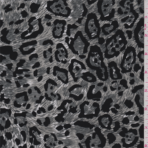 ITY Steel Grey Cheetah Print Jersey Knit 46331 Discount Fabrics