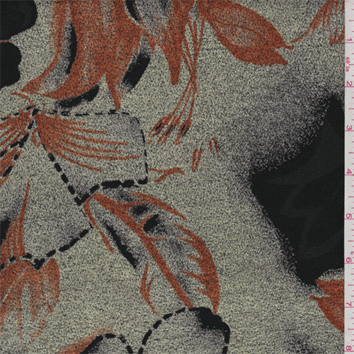 Golden Olive/Black Floral Chenille Jacquard