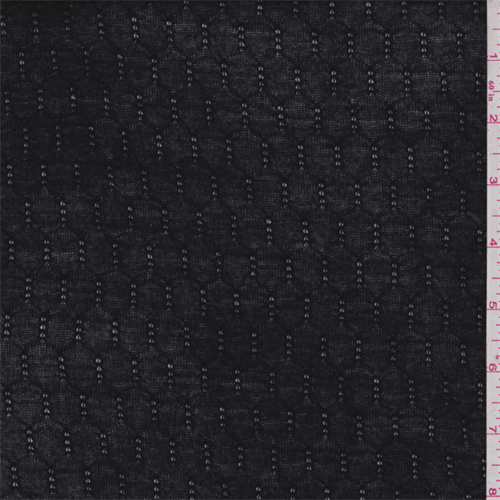 Black Geometric Pointelle Knit