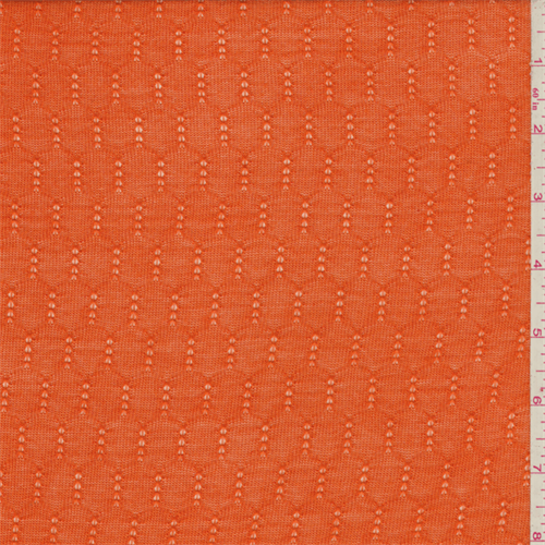 Bright Orange Geometric Pointelle Knit