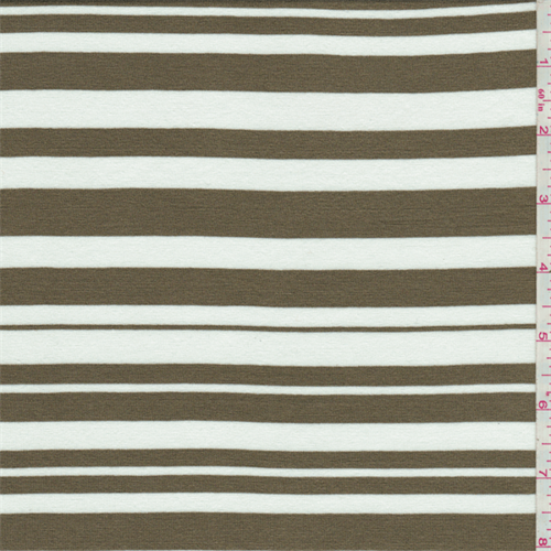 White/Green Stripe Jersey Knit