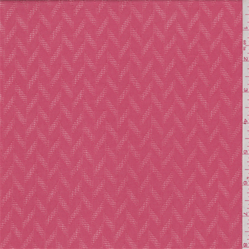 Deep Coral Pink Leno Chevron Rayon