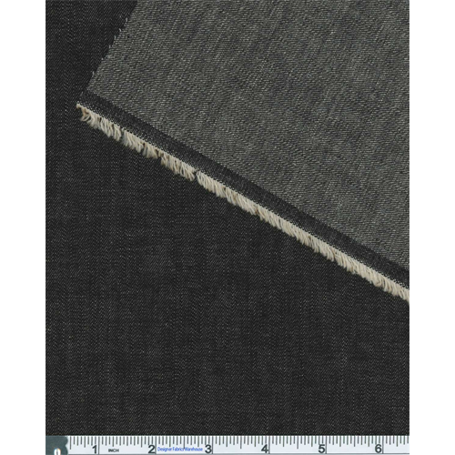 *2 YD PC--Black 8 oz Light Slub Black Denim