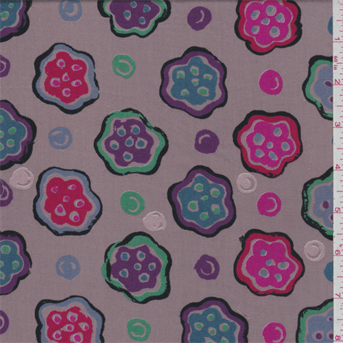 *2 5/8 YD PC--Cocoa Brown Floral Twill Shirting