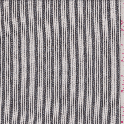 Black/White Stripe Rayon Crepe
