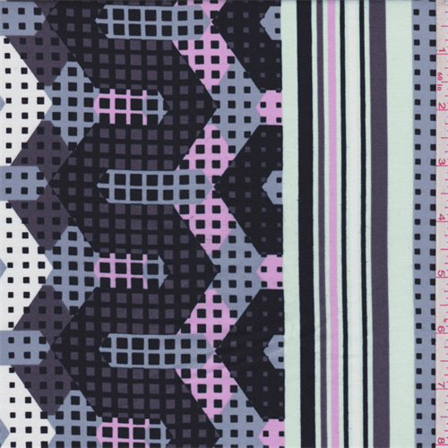 Grey/Mint Check/Stripe Cotton Lawn