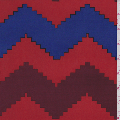 ITY Orange/Blue Jagged Chevron Jersey Knit