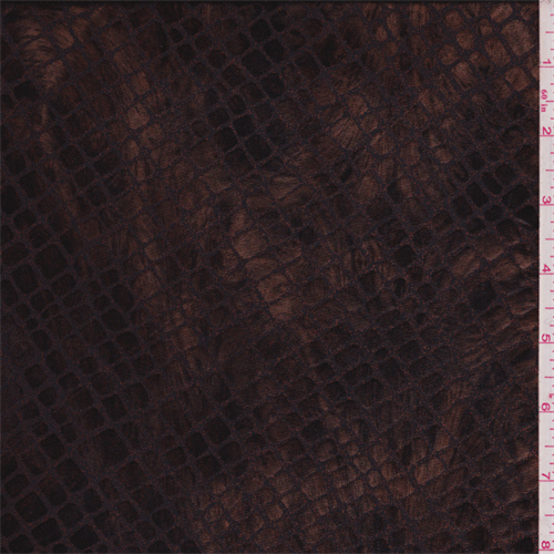 Rust Snakeskin Foil Jersey Knit