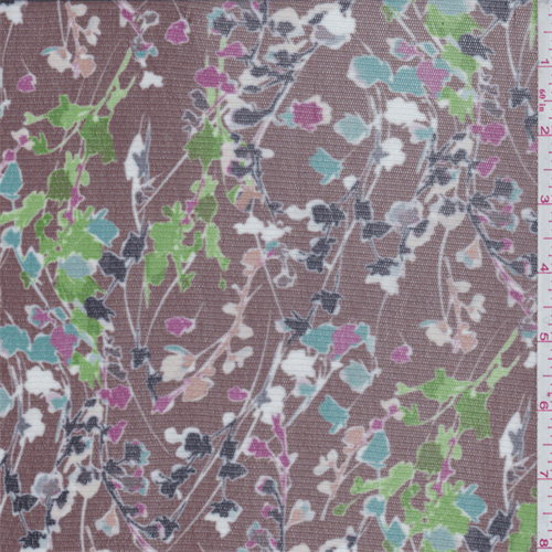 Brown Multi Wildflower Print Mesh Knit
