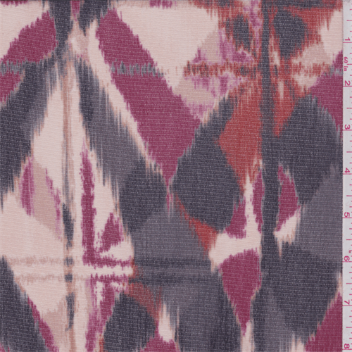 Peach/Grey/Berry Ikat Print Mesh Knit