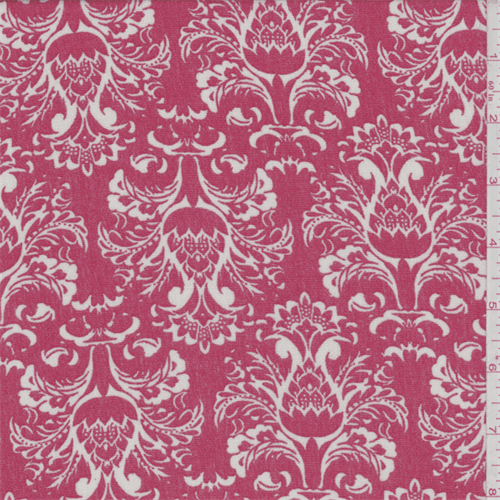Coral Red Baroque Rayon Crepon