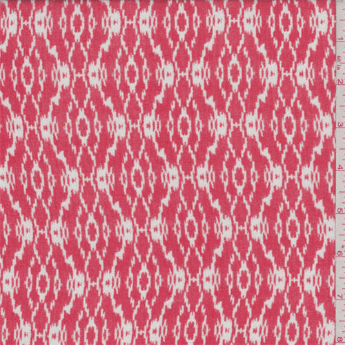 Red Orange Diamond Ikat Rayon Crepon