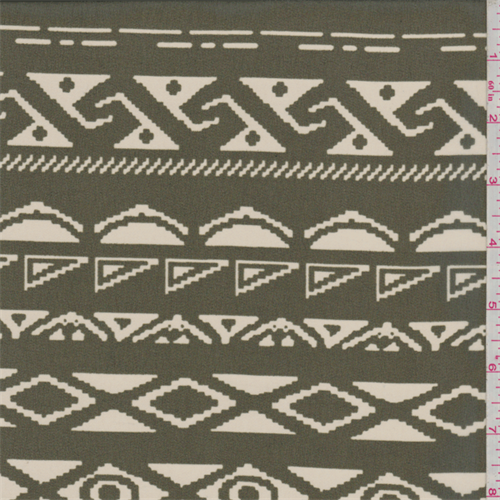 Olive/Ivory Southwest Stripe Hi-Multi Chiffon